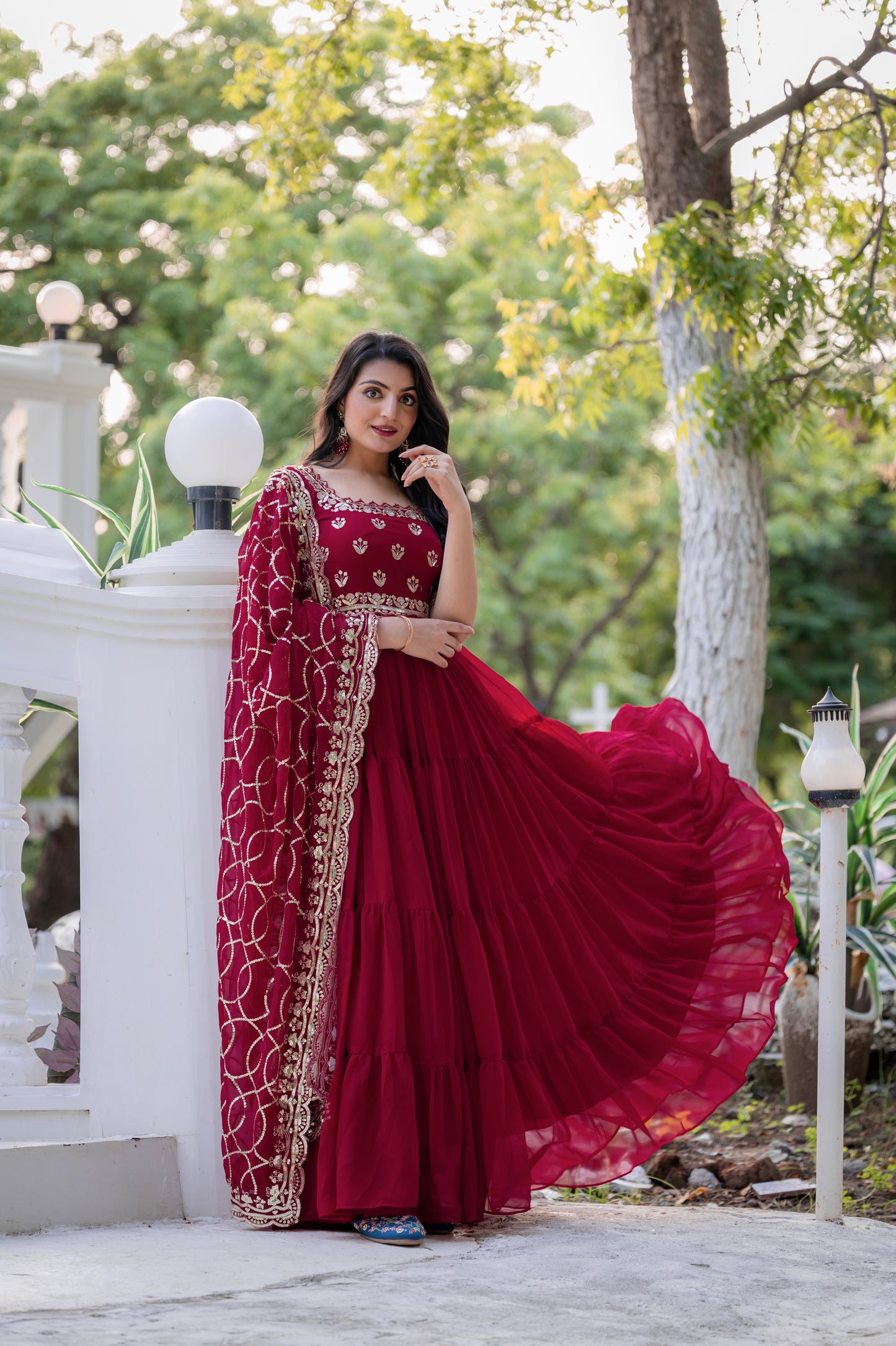 Magnificent Georgette Intricate Sequins Embroidered Suit - INDIAN ELEGANCE