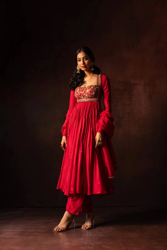 Premium Red Wedding & Party Wear Anarkali for Women