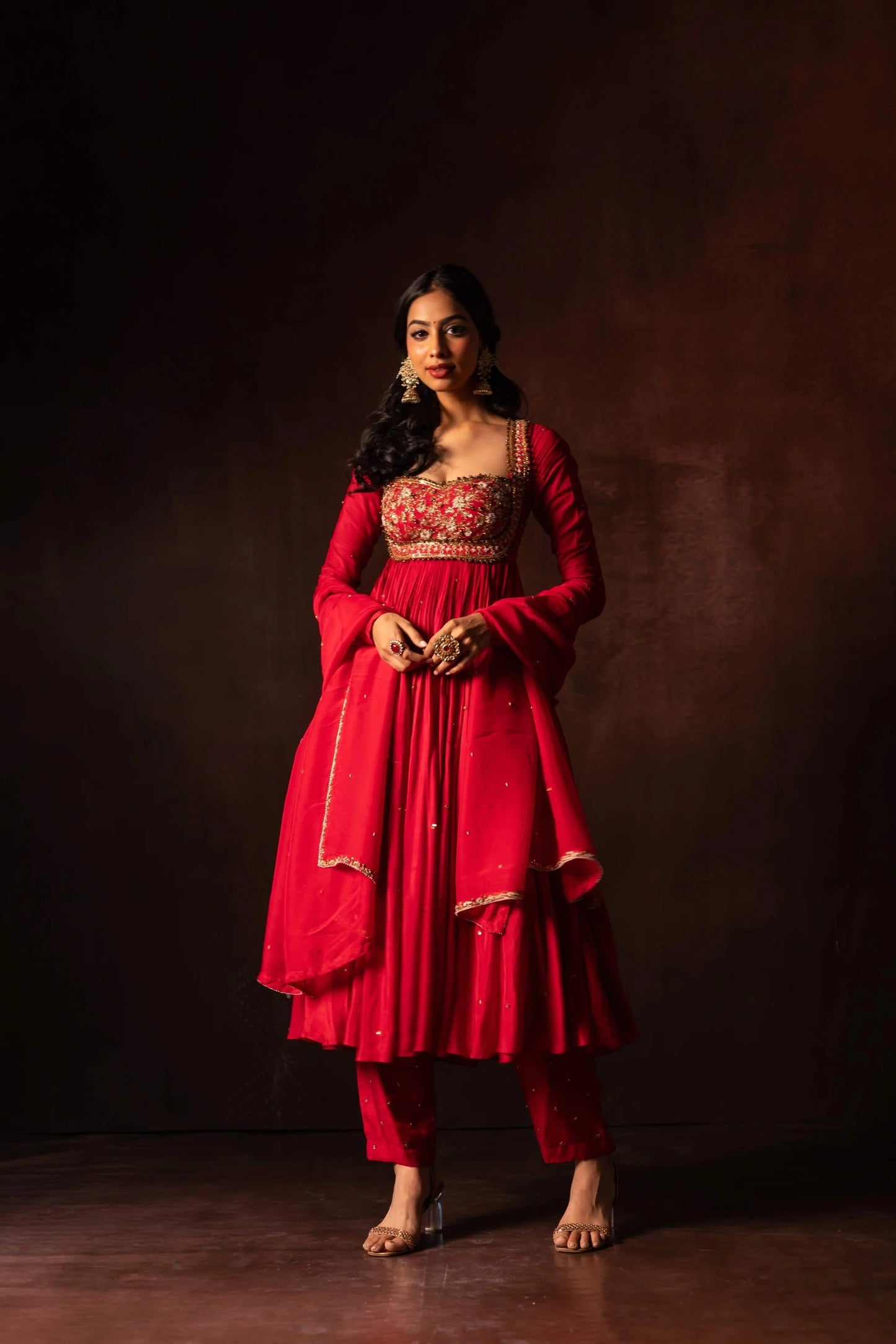 Premium Red Wedding & Party Wear Anarkali for Women
