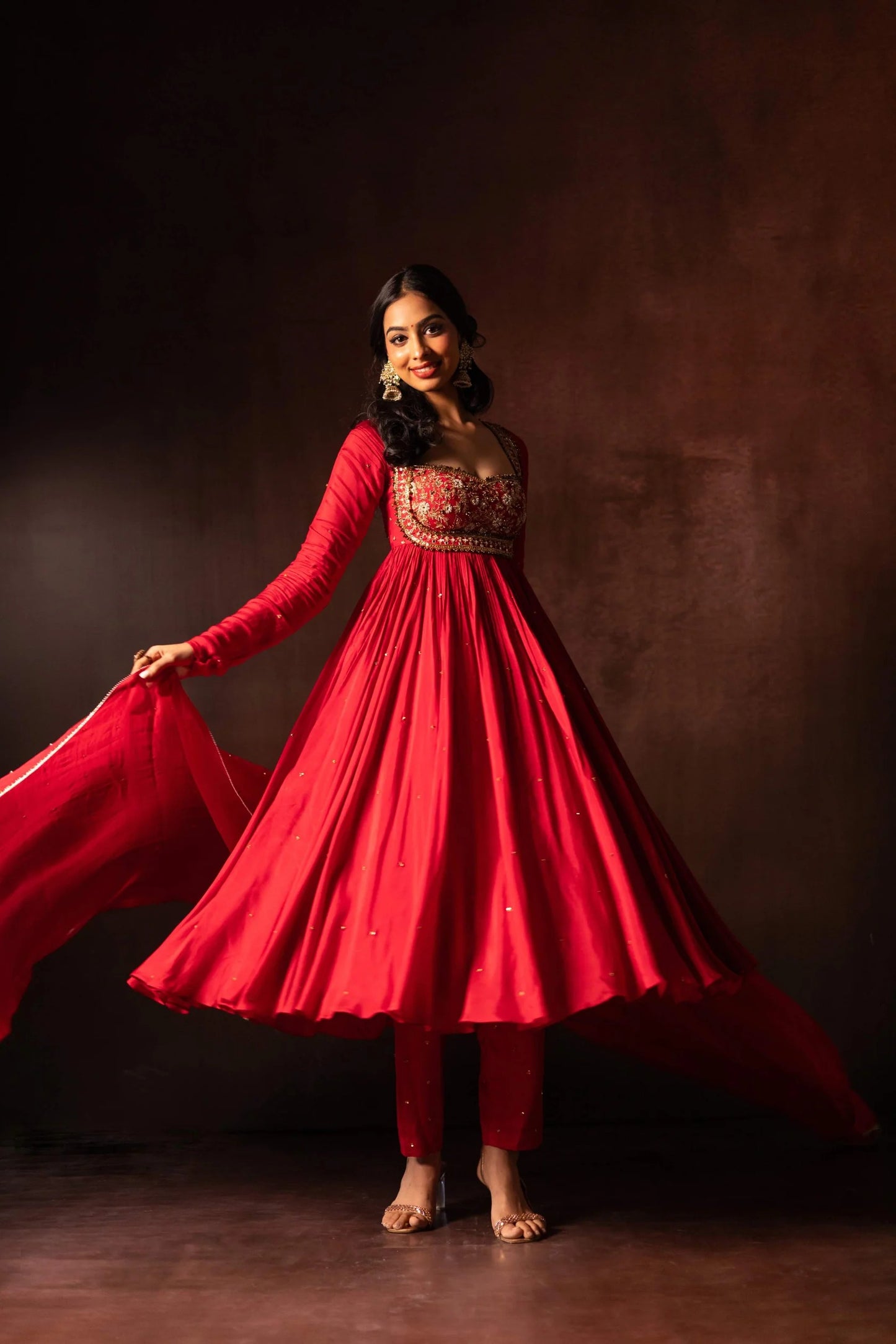 Premium Red Wedding & Party Wear Anarkali for Women