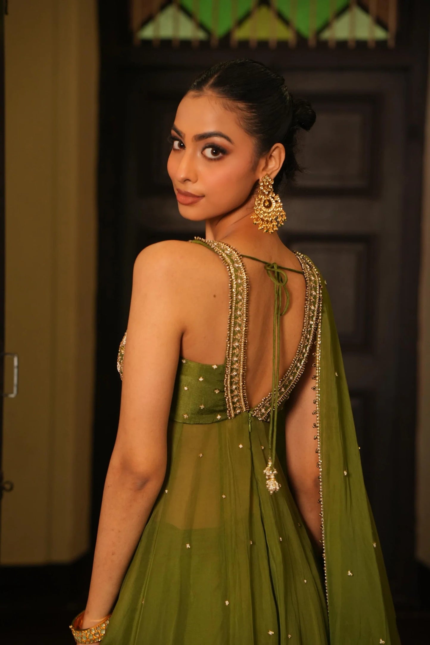 Wedding & Party Wear Mint Mehendi Green Anarkali With Sharara Set For Women Mint Mehendi