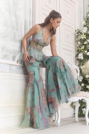 Modern Party & Wedding Wear Fox Georgette Printed sharara Suit for woman