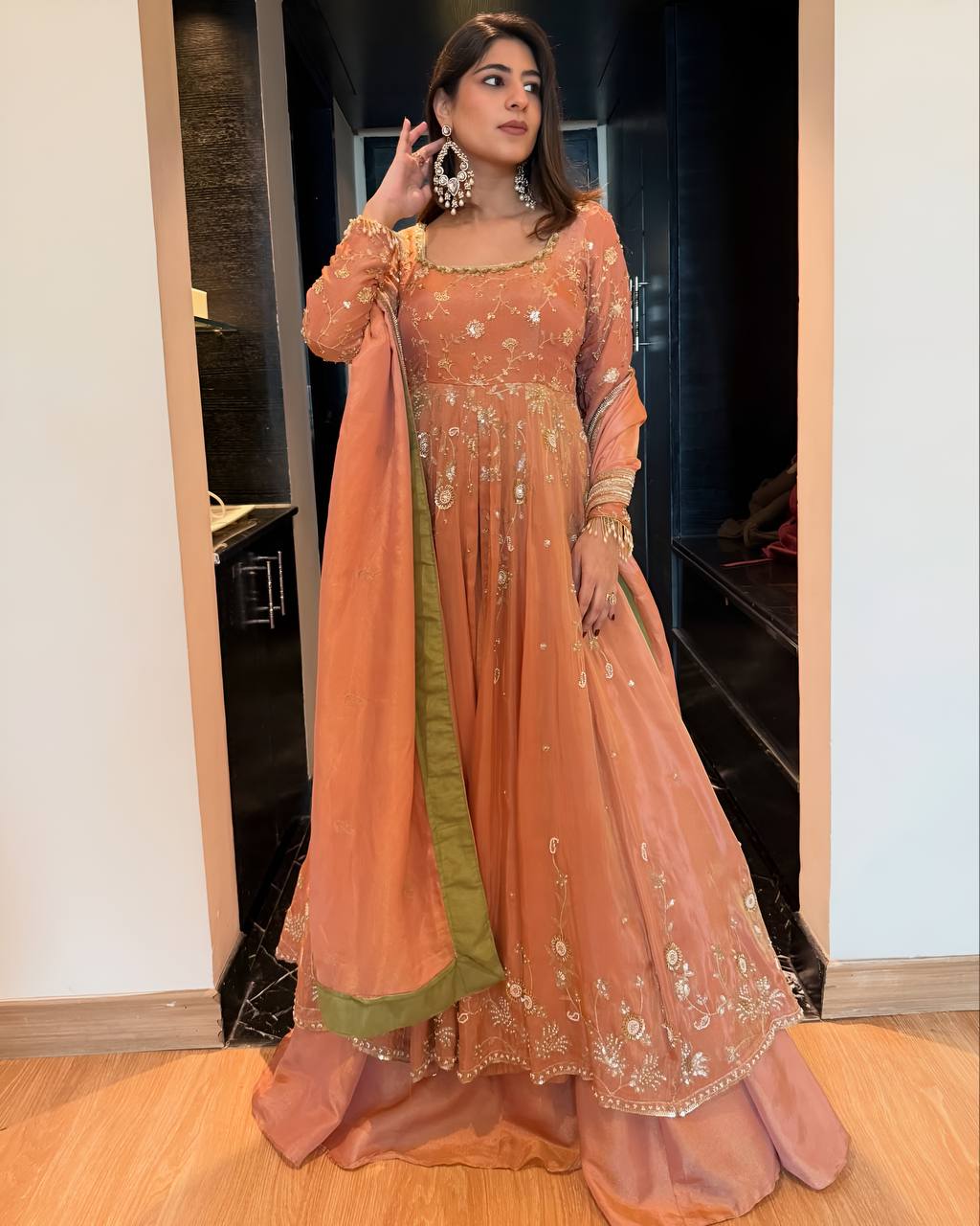 Pink Embroidered Lehenga Set with Dupatta | Heavy 3mm Sequin & Zari Thread Work | Festive & Wedding Wear