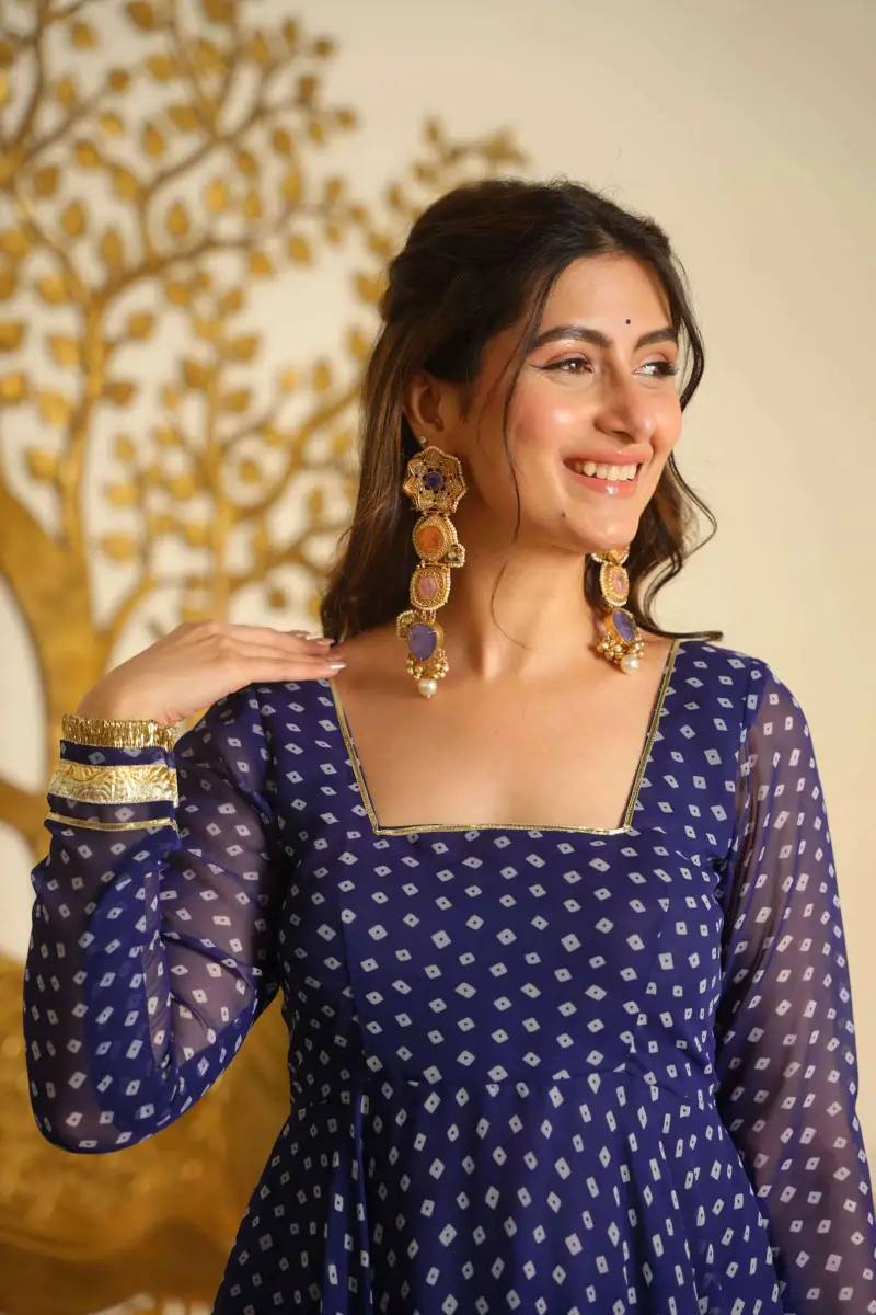 Luxury Faux Georgette Designer Anarkali Suit with Fancy Lace Dupatta & Pant